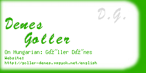 denes goller business card